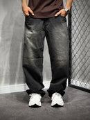 CALÇA BAGGY JEANS STONED MARROM