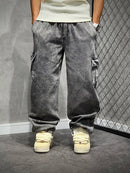 CALÇA CARGO STONED BASIC JEANS