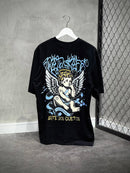CAMISETA TRIPSIDE OVER “SMOKE ANGEL” - PRETA