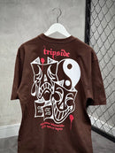 CAMISETA TRIPSIDE OVER “MASKS” - MARROM