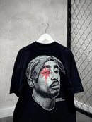 CAMISETA OVER CHRONIC 2PAC BACK TAG - PRETA