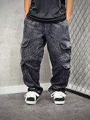 CALÇA DOUBLE CARGO REFEN STONED LETRING