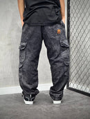 CALÇA DOUBLE CARGO REFEN STONED LETRING