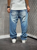 CALÇA DENIM CASUAL SOLTA PATCH CRUZ