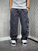 CALÇA DOUBLE CARGO BASIC DARK STONED