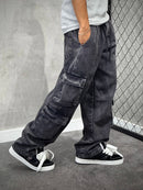 CALÇA DOUBLE CARGO BASIC DARK STONED