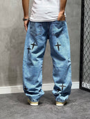 CALÇA JEANS BAGGY “STAR” SKY BLUE